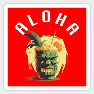 Tiki Drink - Aloha (Black Lettering) Magnet